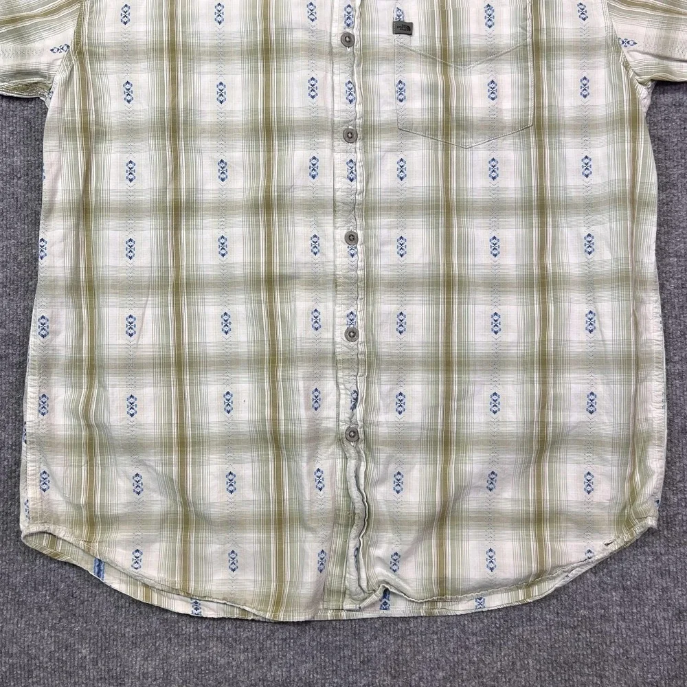 The North Face A5 Shirt Mens Large Green Plaid Button Front Short Sleeve Casual